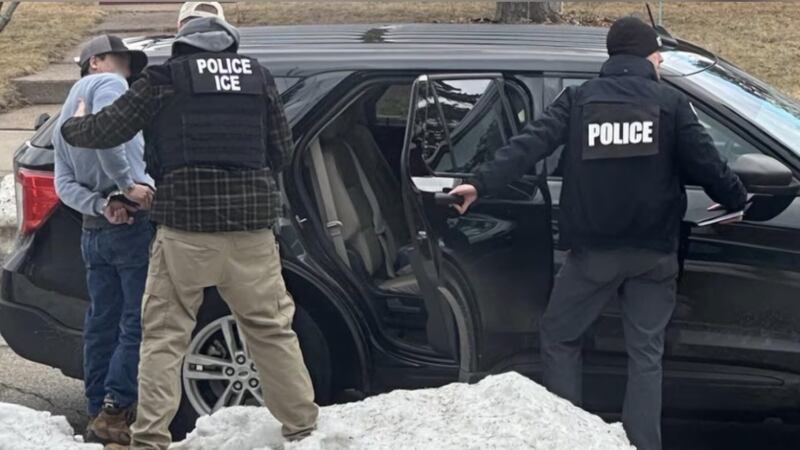 Imagen de una detención por parte de agentes de ICE.