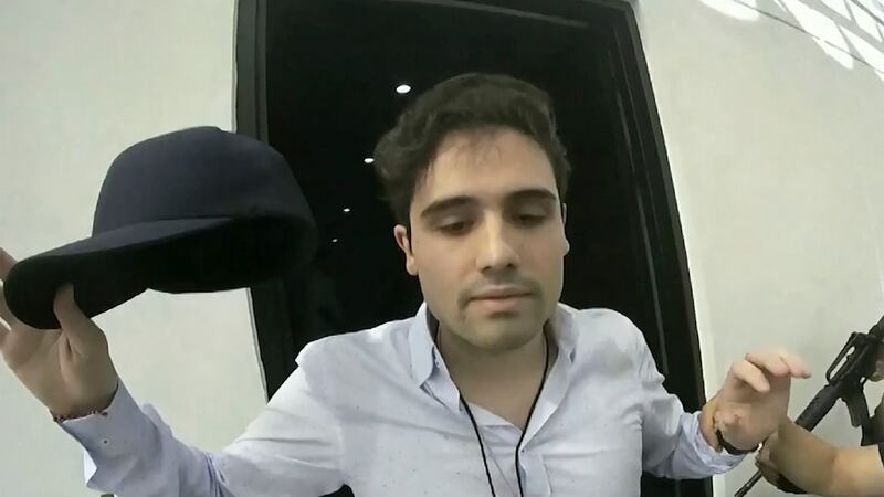 FILE - This Oct. 17, 2019 frame grab from video provided by the Mexican government shows...