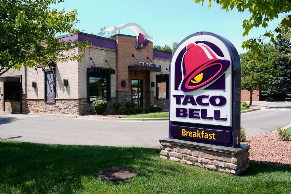 A Taco Bell fast food restaurant is shown Tuesday, July 14, 2026, in Taylor, Mich. (AP...