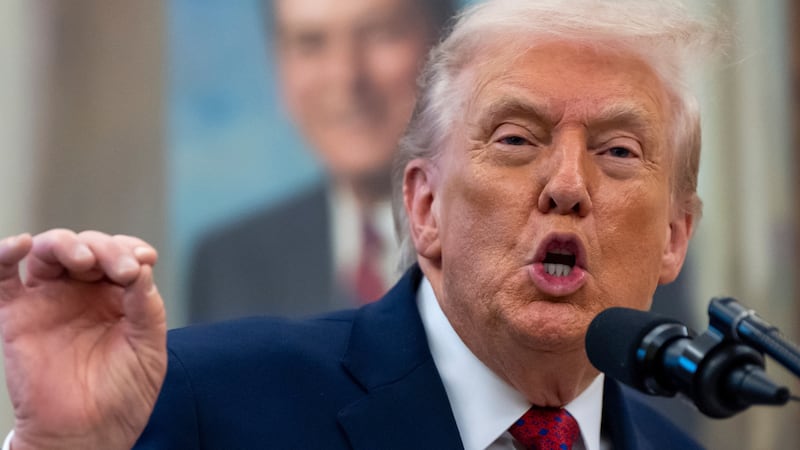 El presidente Donald Trump en un evento en la Casa Blanca en Washington el 15 de diciembre del...