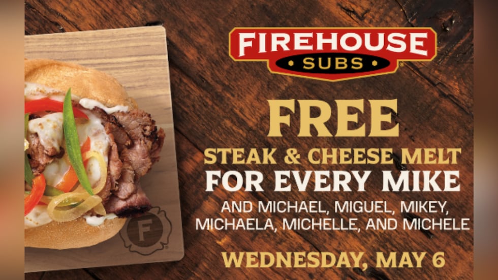Firehouse Subs Invites "Every Mike in America" to try its new Steak & Cheese Melt for free.